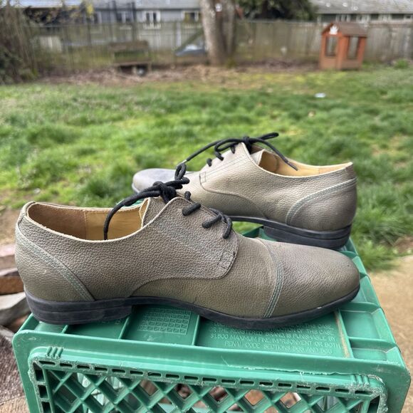 JOHN FLUEVOG - Prophesy Breton - Green Cap Toe Leather Derby Shoe Size 10 - Picture 7 of 9